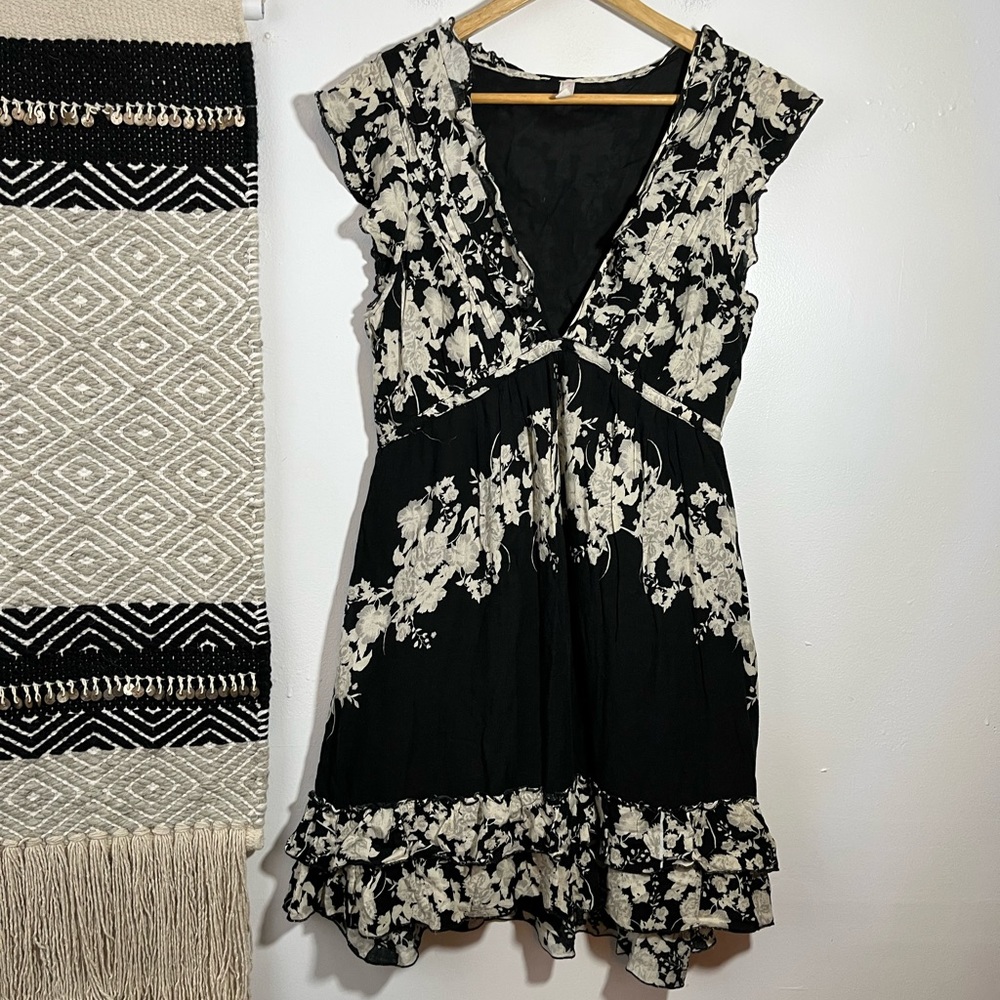 Free people black and white floral dress